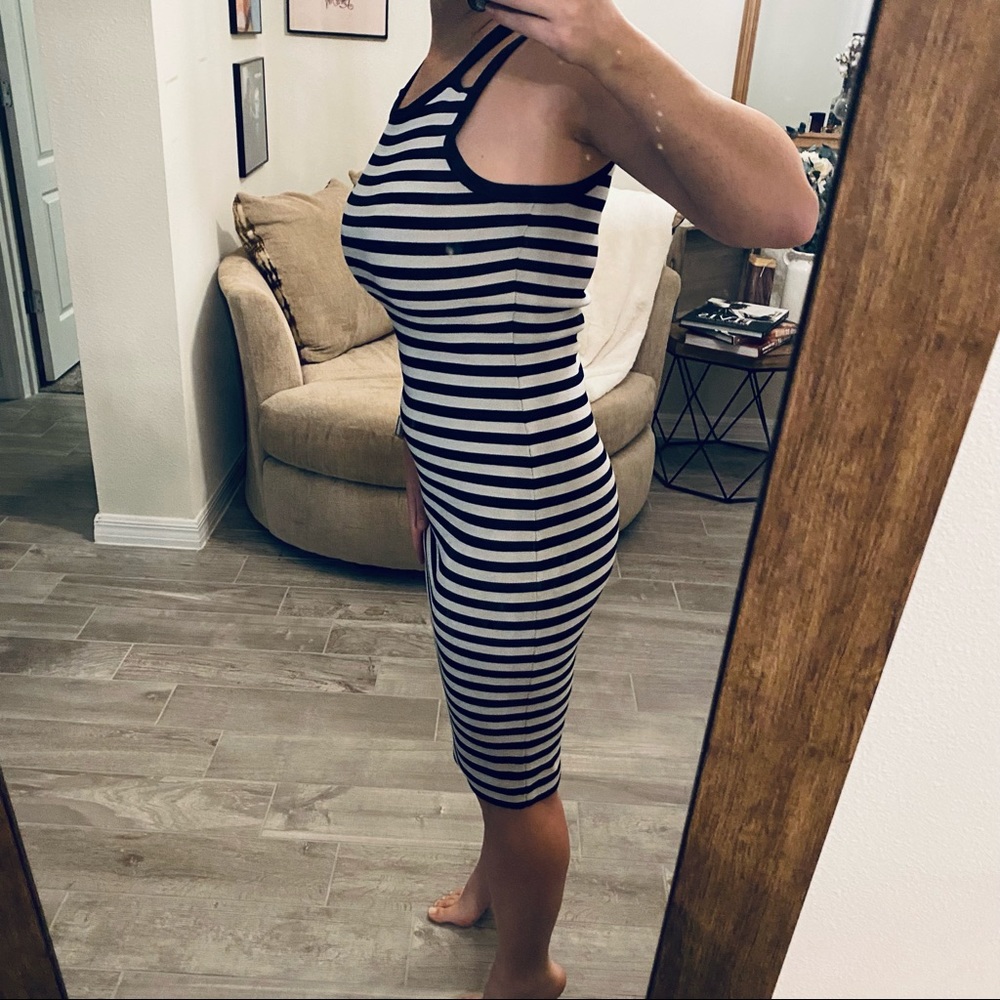 Michael Kors Striped Viscose & Nylon Tank Dress